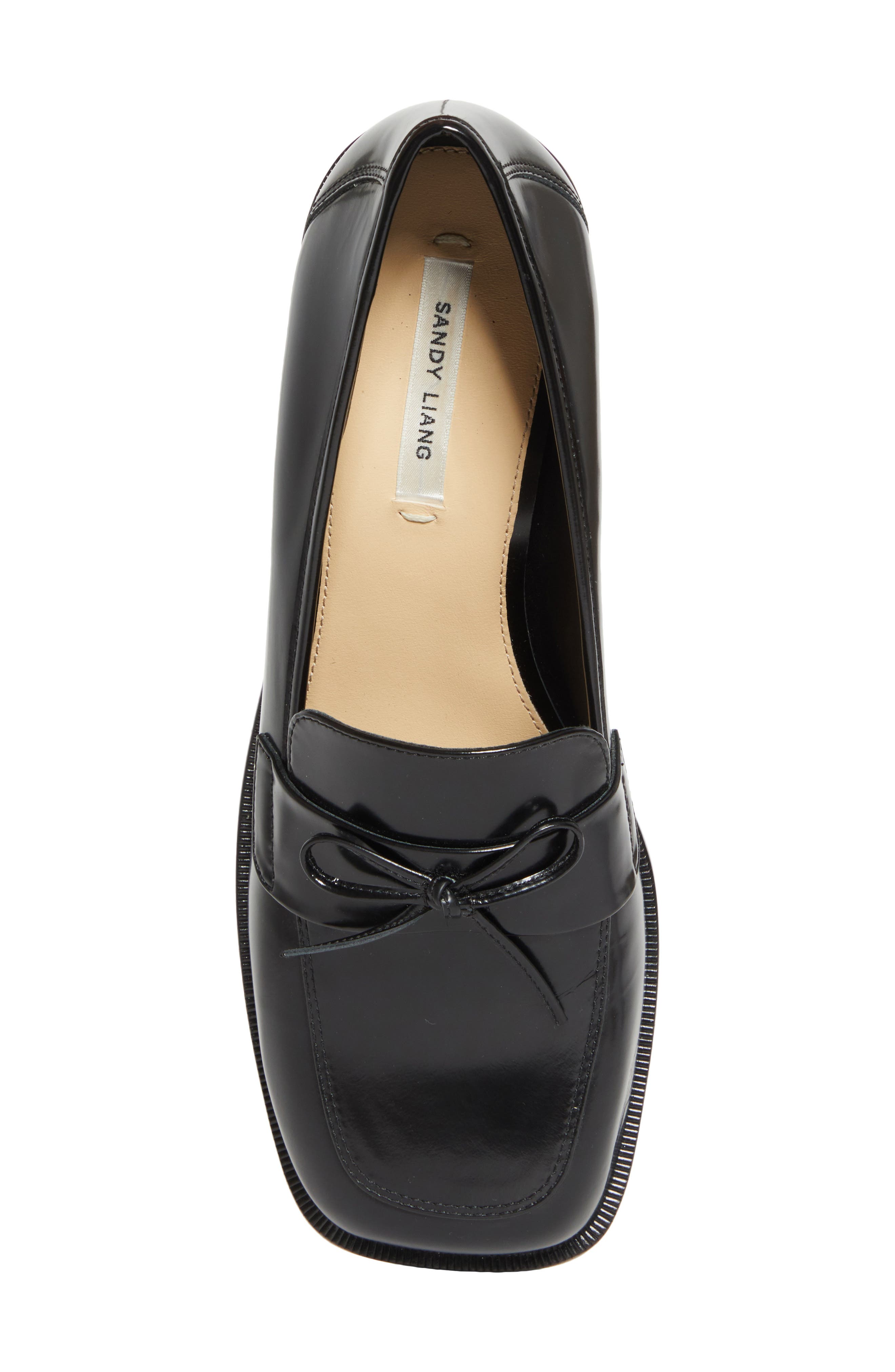 Sandy Liang Bow Loafer, Alternate, color, Black