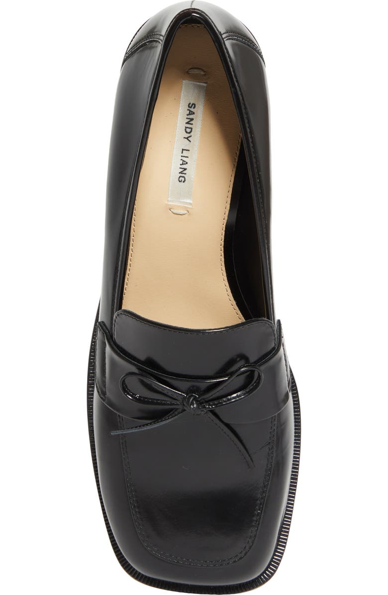 Sandy Liang Bow Loafer, Alternate, color, Black