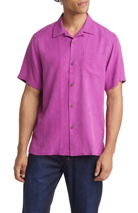 Tropic Isle Short Sleeve Button-Up Silk Camp Shirt