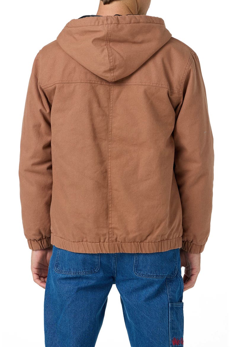 Workwear Hooded Cotton Jacket, Alternate, color, CAROB BROWN