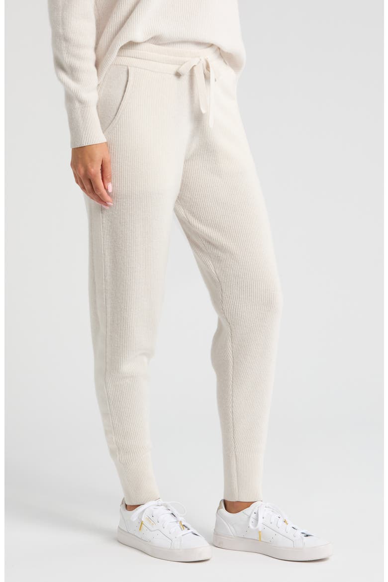 Wool & Cashmere Knit Joggers, Alternate, color, IVORY EGRET LIGHT