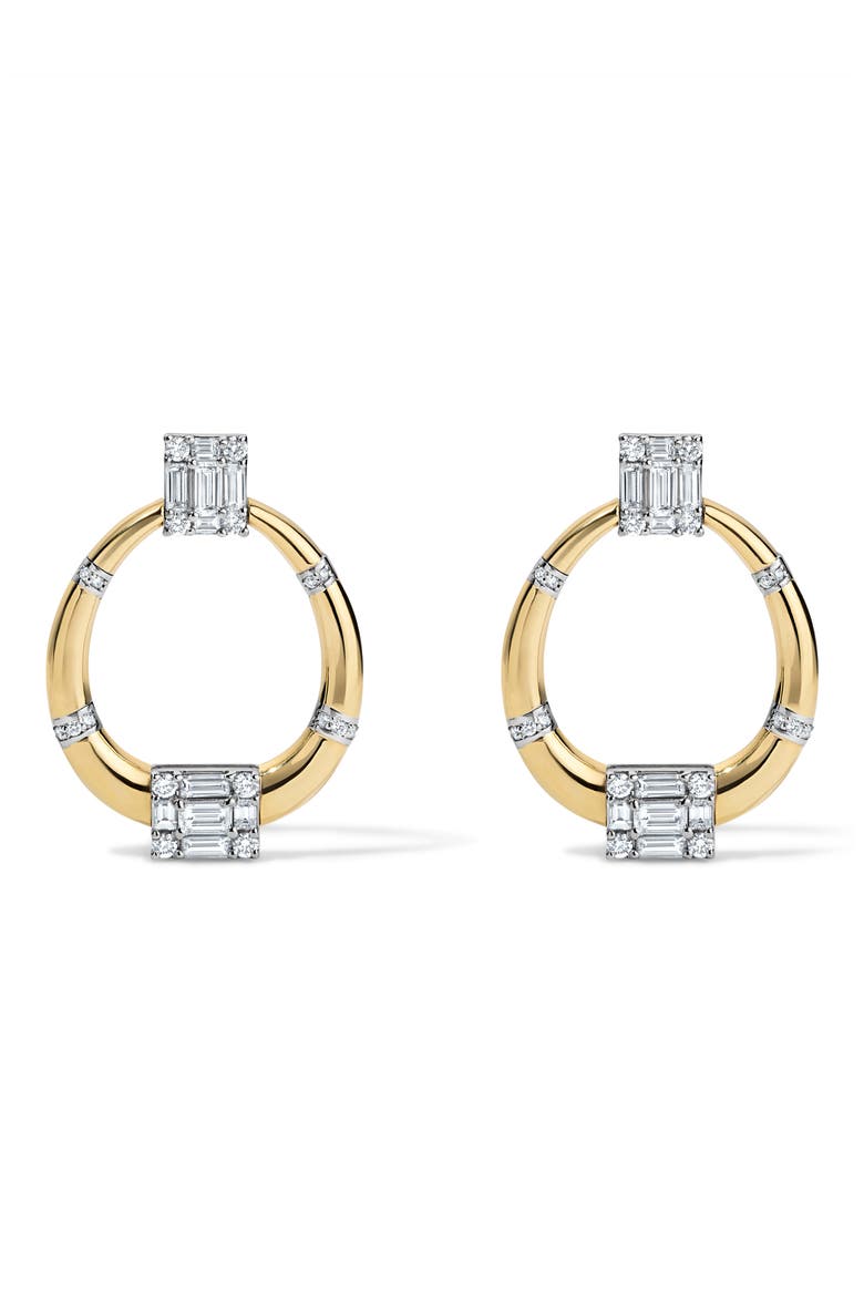 Clarity Knocker Diamond Earrings, Main, color, 18K YELLOW GOLD