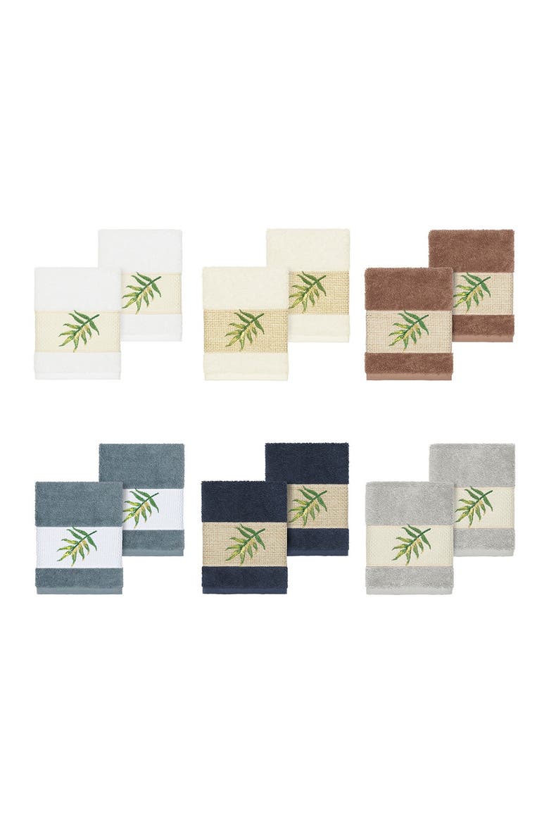 Zoe Embellished Washcloth - Set of 2 - Latte, Alternate, color, LATTE