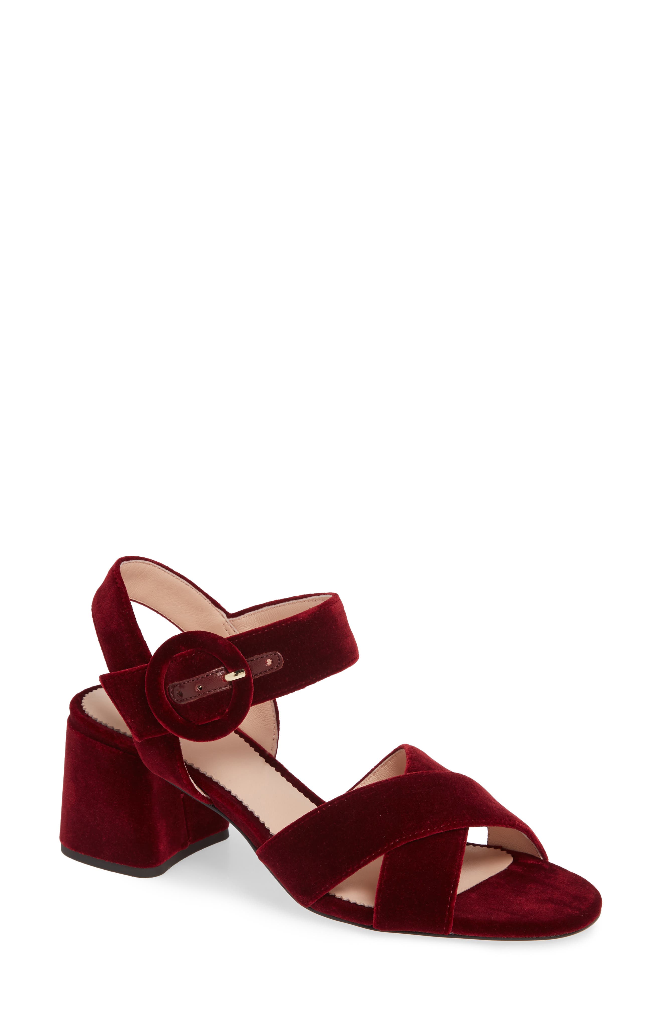 Penny Cross Strap Sandal, Main, color, BURNISHED BEET VELVET