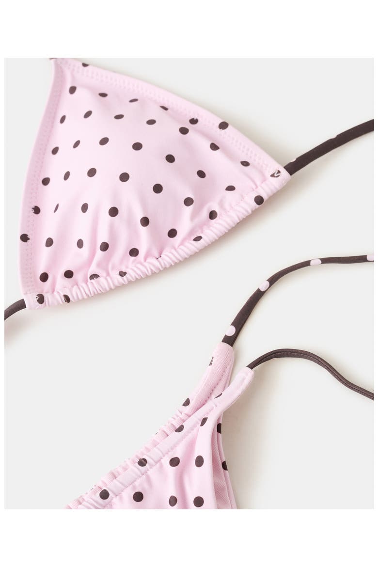Polka Dot Brazilian Cut Bikini Bottoms, Alternate, color, LIGHT PINK