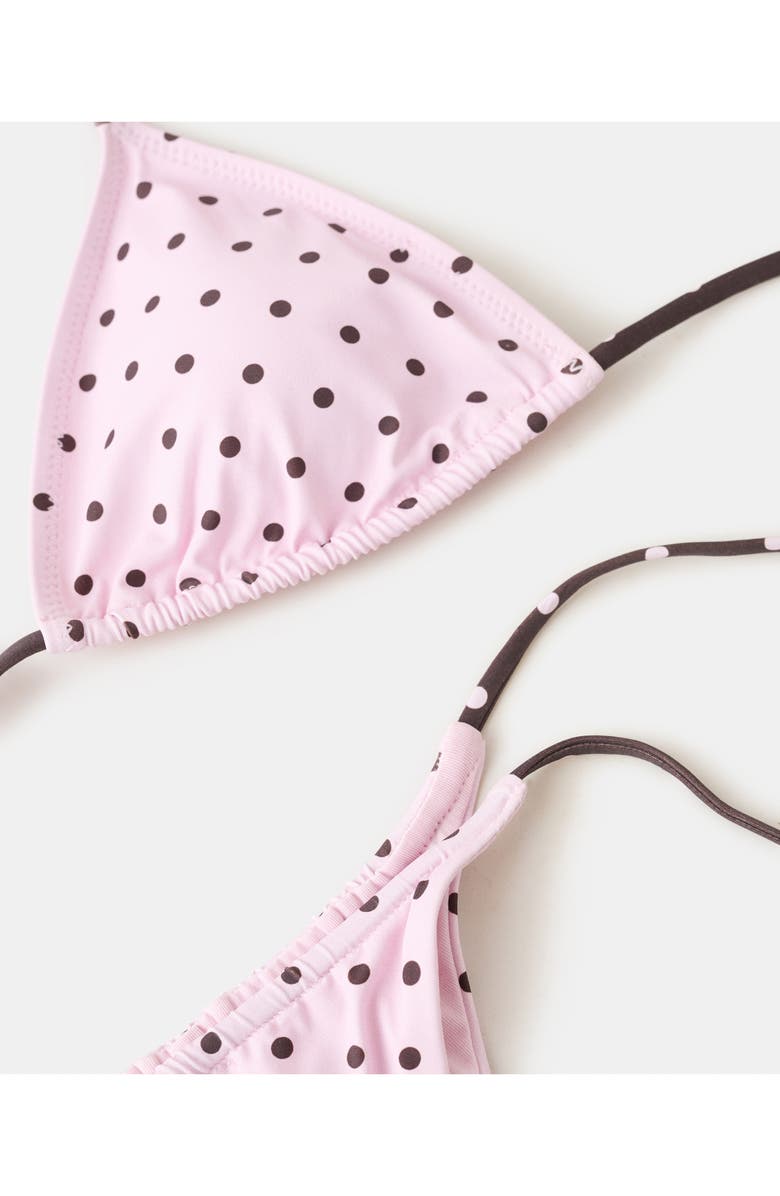 MANGO Polka Dot Brazilian Cut Bikini Bottoms, Alternate, color, Light Pink