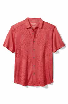 Tommy Bahama Palm Coast Cascade Vines IslandZone® Performance Short Sleeve Knit Button-Up Shirt