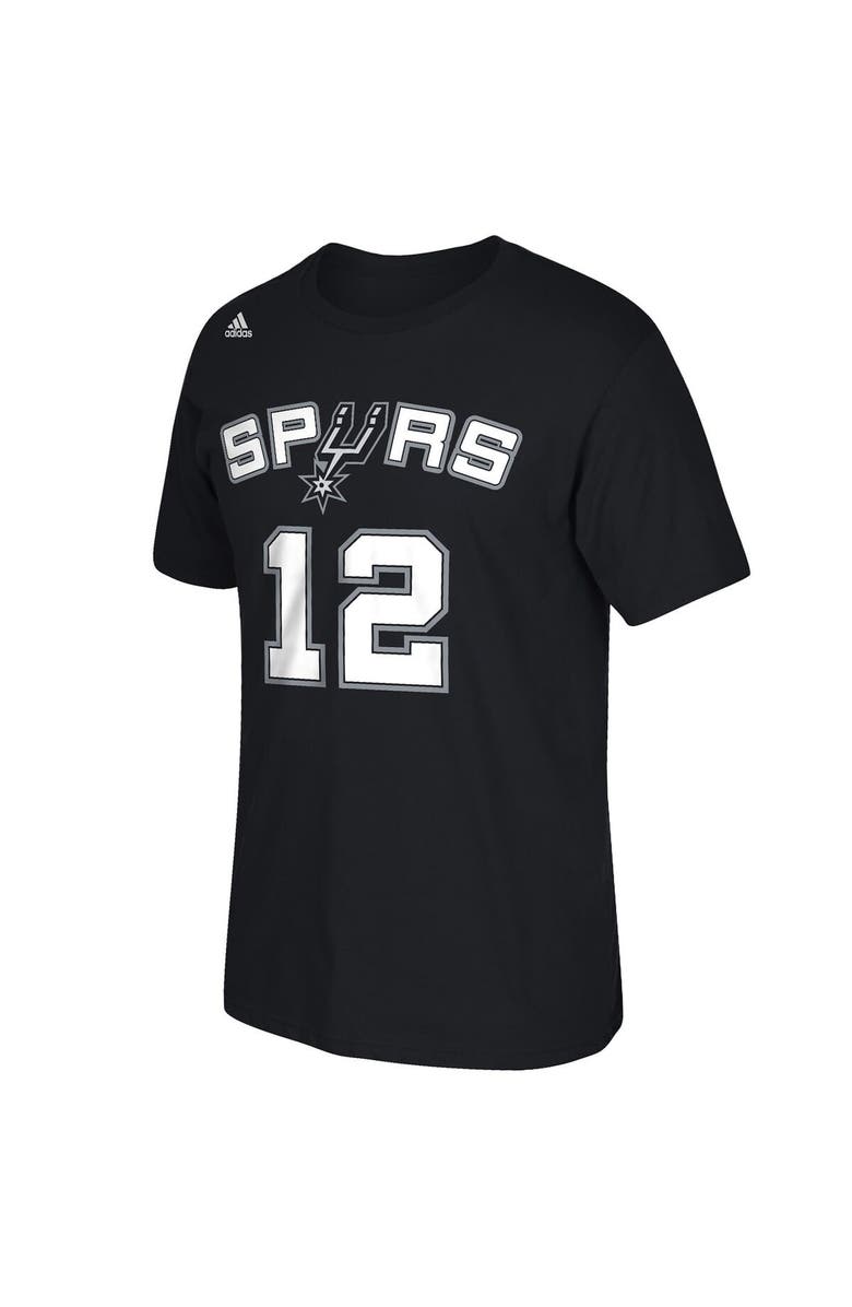 adidas Men's adidas LaMarcus Aldridge San Antonio Spurs Black Net Number T-Shirt, Alternate, color, 
