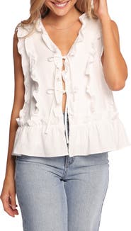 Petal & Pup Athena Ruffle Tie Front Cotton Tank