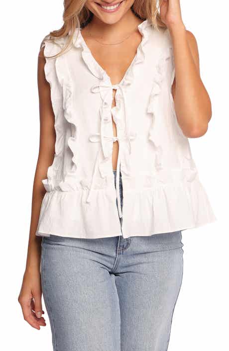 Petal & Pup Athena Ruffle Tie Front Cotton Tank