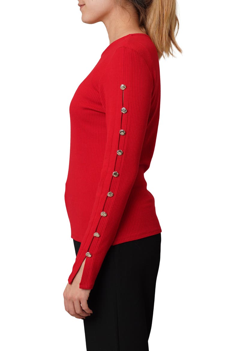 Keyhole Long Sleeve Top, Alternate, color, SALSA