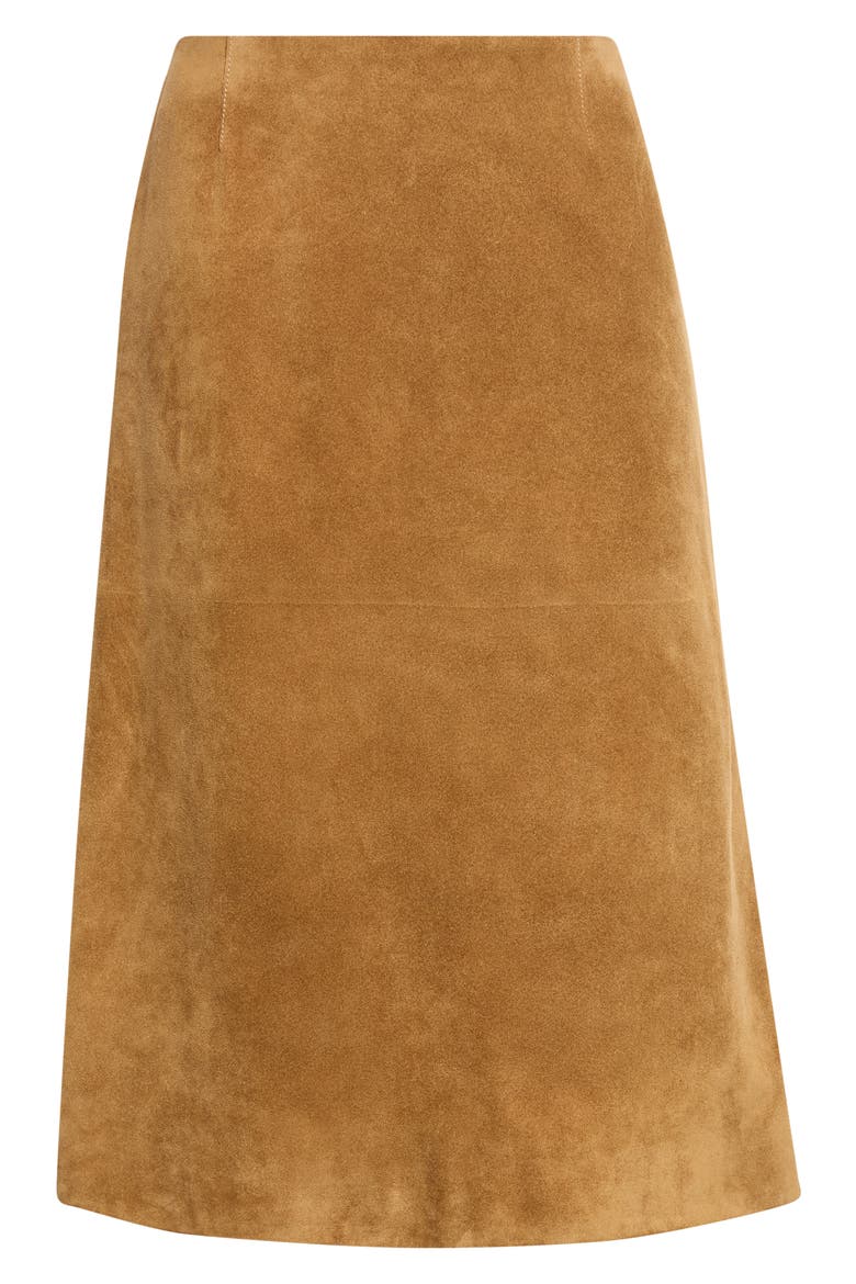 A-Line Suede Skirt, Alternate, color, WALNUT