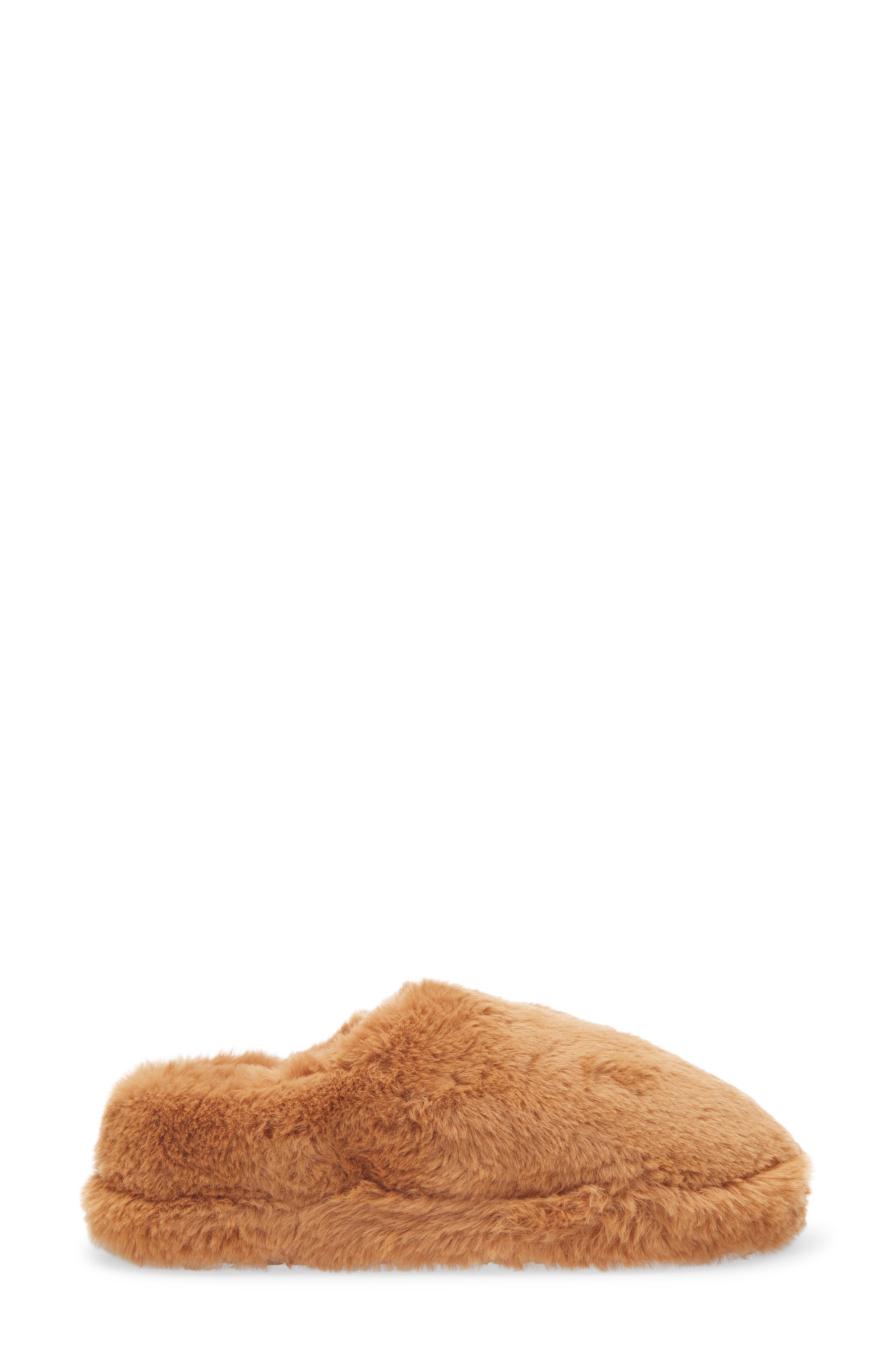 SKIMS Faux Fur Slipper, Alternate, color, Camel