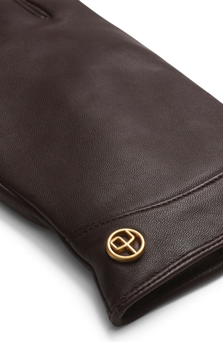 rag & bone Joni Cashmere Lined Leather Gloves, Alternate, color, Dark Espresso