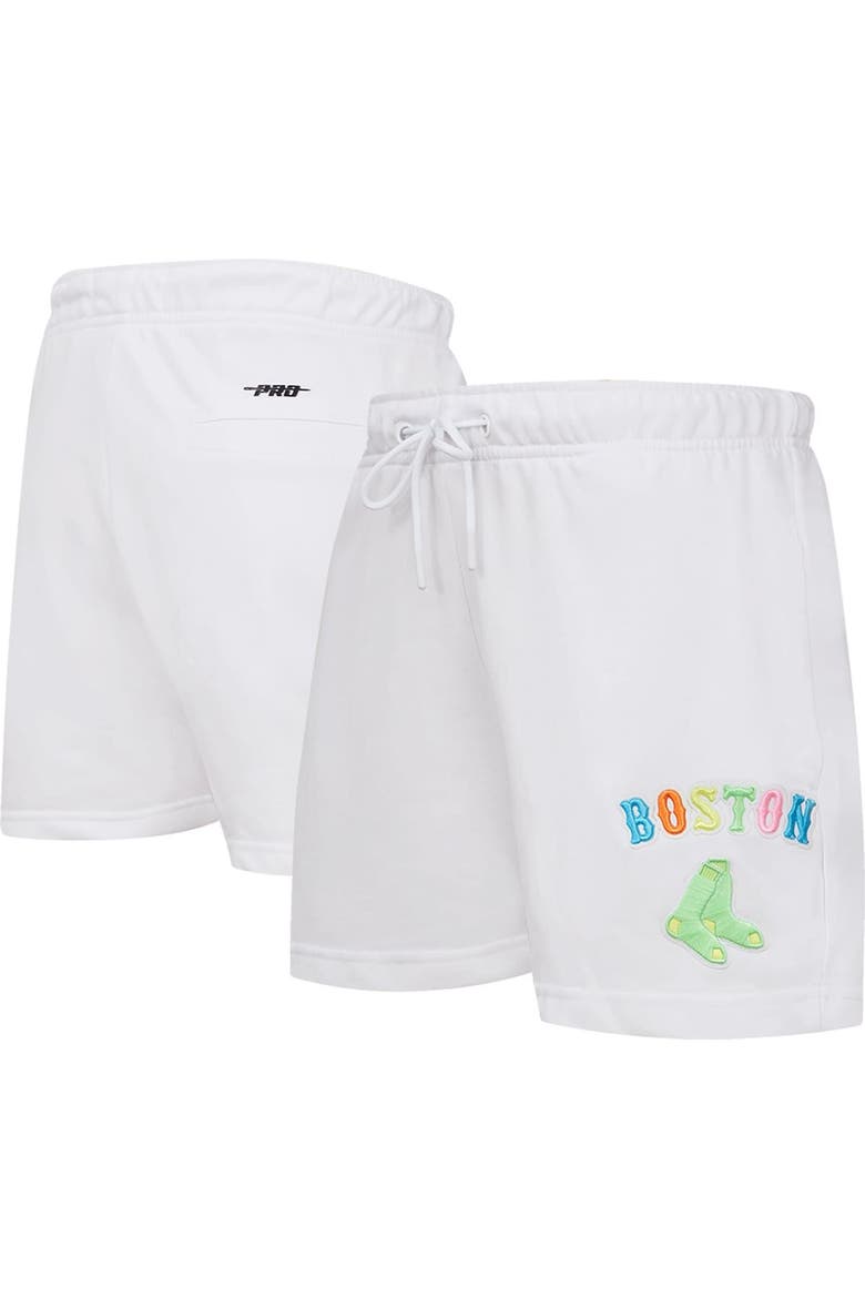 Women's Pro Standard  White Boston Red Sox Washed Neon Shorts, Main, color, White