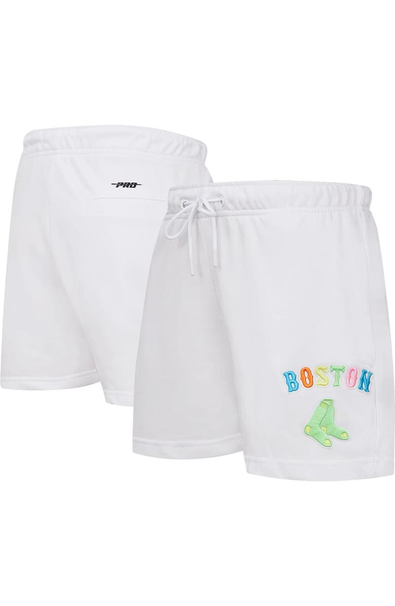 PRO STANDARD Women's Pro Standard White Boston Red Sox Washed Neon Shorts, Main, color, White