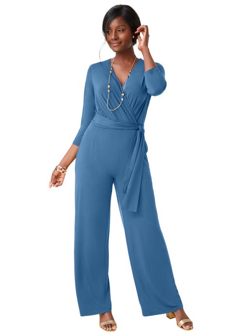 Wide Leg Knit Jumpsuit (Plus Available)