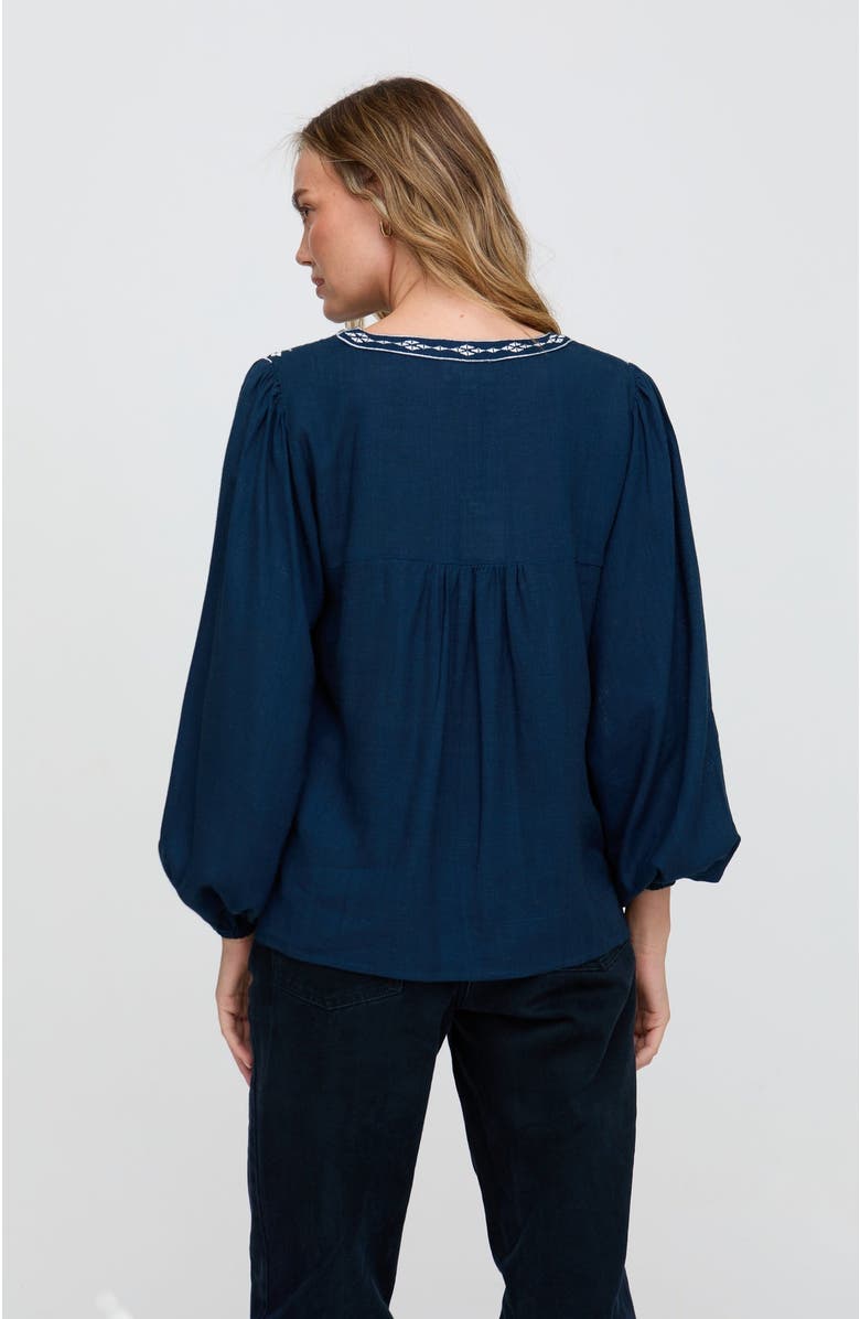 Raffya Women's Baez Billowy Sleeve Blouse, Alternate, color, Blue