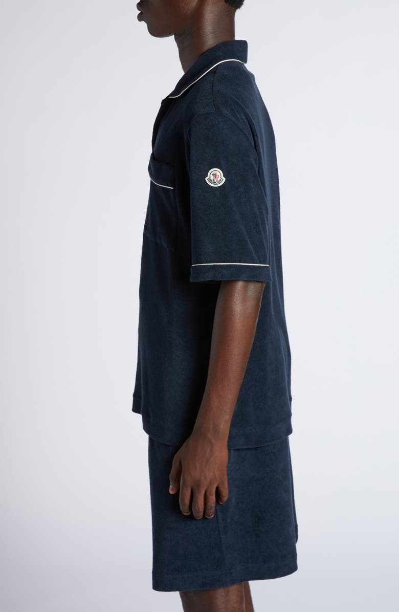 Moncler Tipped Cotton Terry Cloth Polo, Alternate, color, 