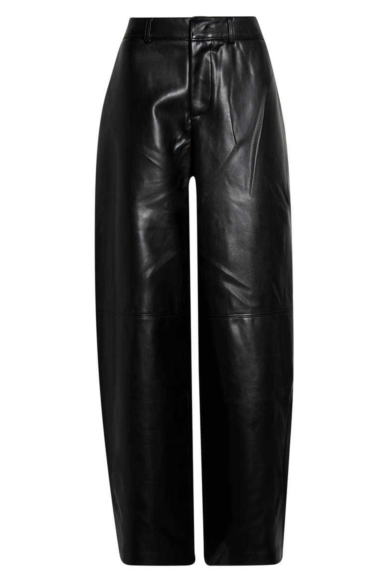 Orlena Faux Leather Pants, Alternate, color, BLACK