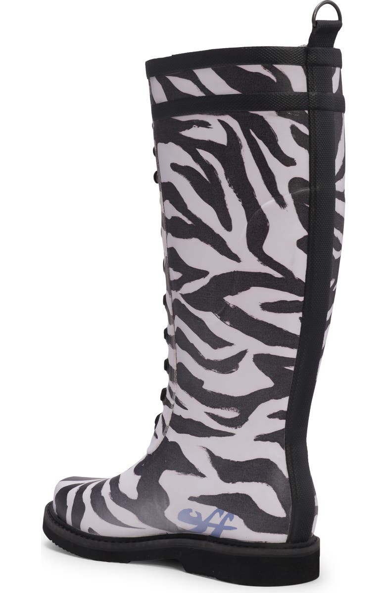 Off-White Zebra Print Rain Boot, Alternate, color,