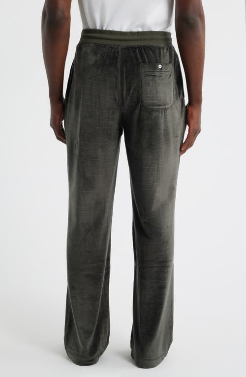 Daniel Buchler Angled Stripe Velour Pajama Pants In Gray