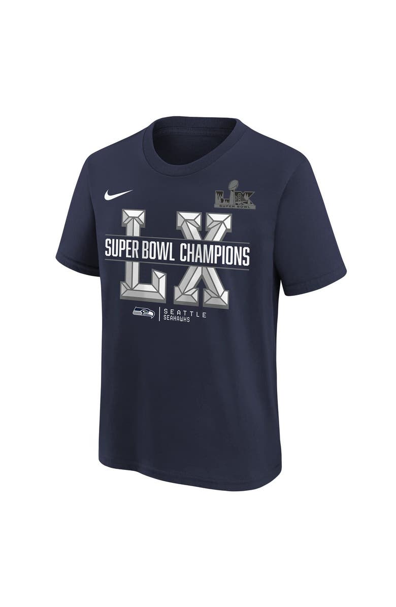 Nike Youth Nike College Navy Seattle Seahawks Super Bowl LX Champions T-Shirt, Alternate, color, College Navy