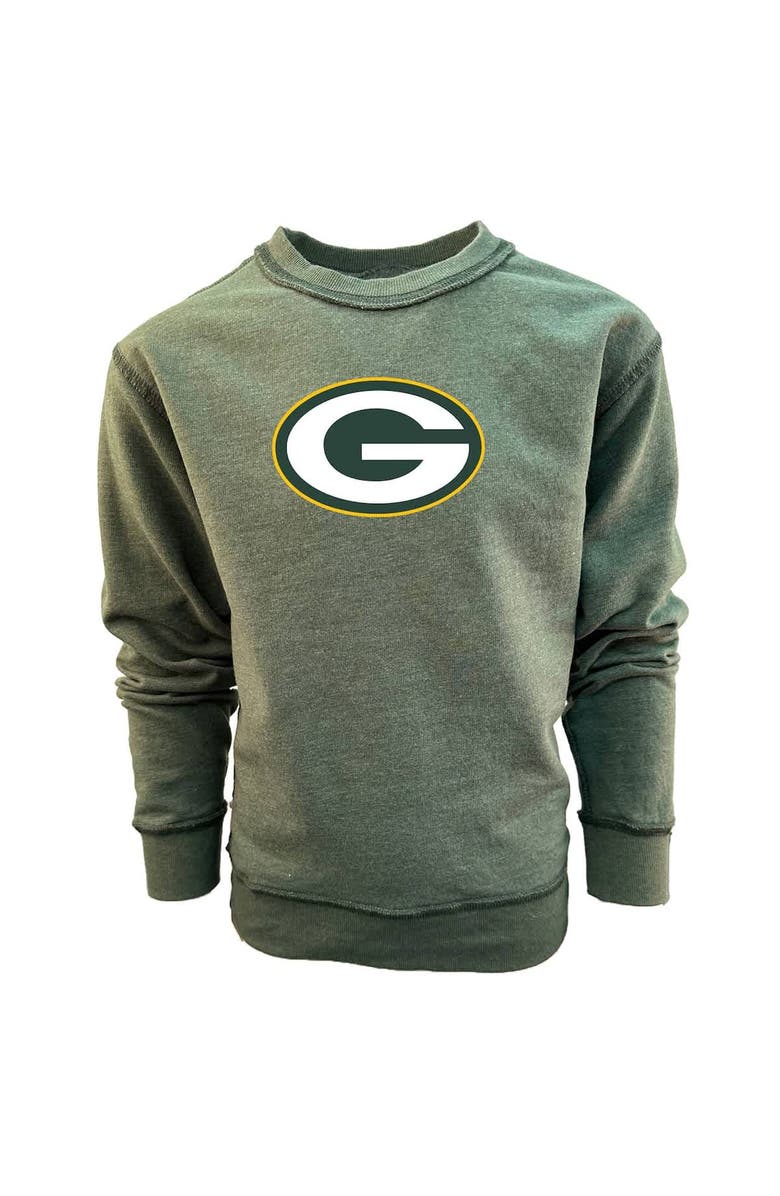 Wes & Willy Youth Wes & Willy  Green Green Bay Packers Reversible Fleece Pullover Sweatshirt, Alternate, color, 