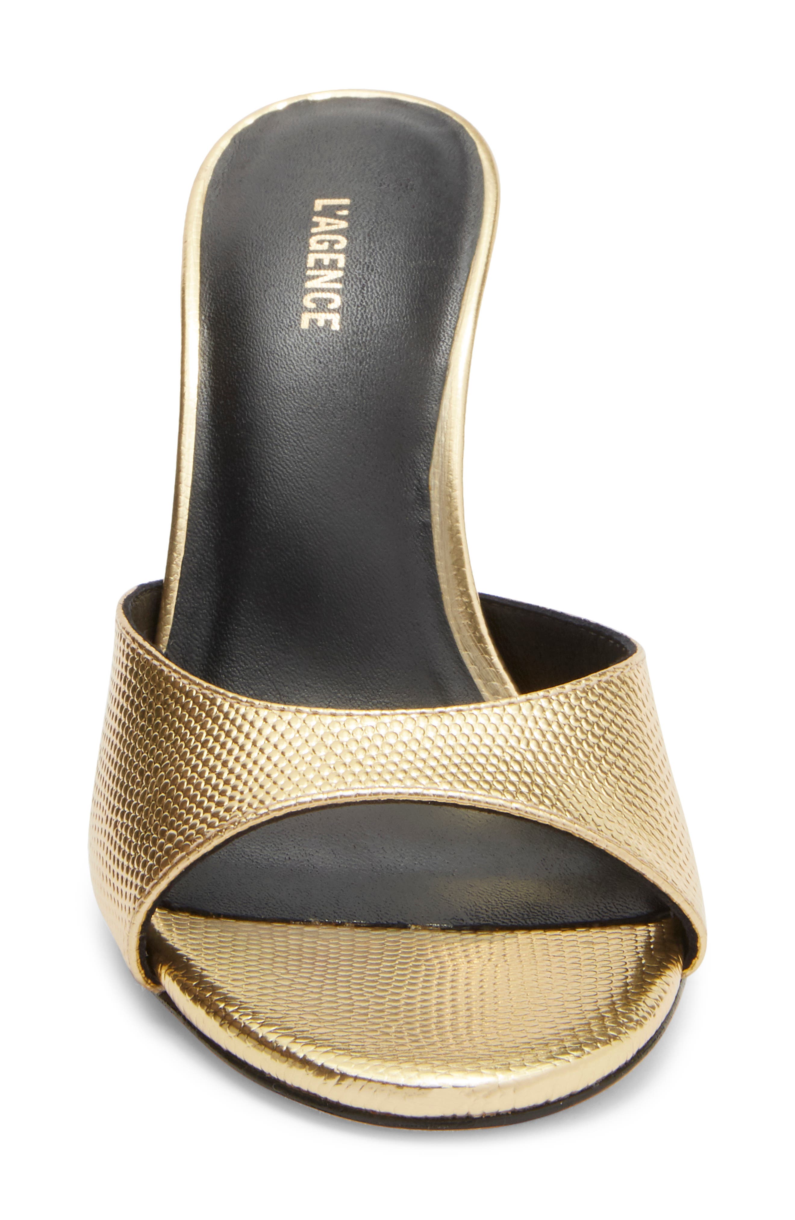 L'AGENCE Avery Slide Sandal, Alternate, color, Gold