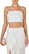 Endless Rose Embroidered Flower Strapless Top & Maxi Skirt Set