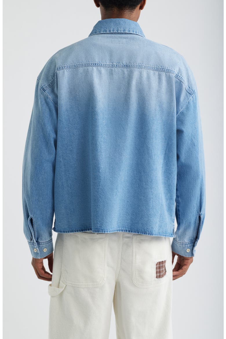 Denim Button-Down Shirt, Alternate, color, LIGHT INDIGO
