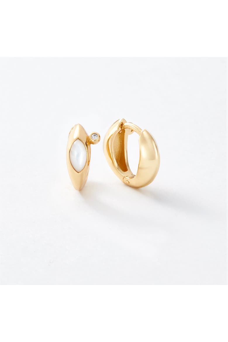 Iris Reversible Gold Huggie Hoops, Main, color, Gold