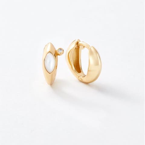 Iris Reversible Gold Huggie Hoops