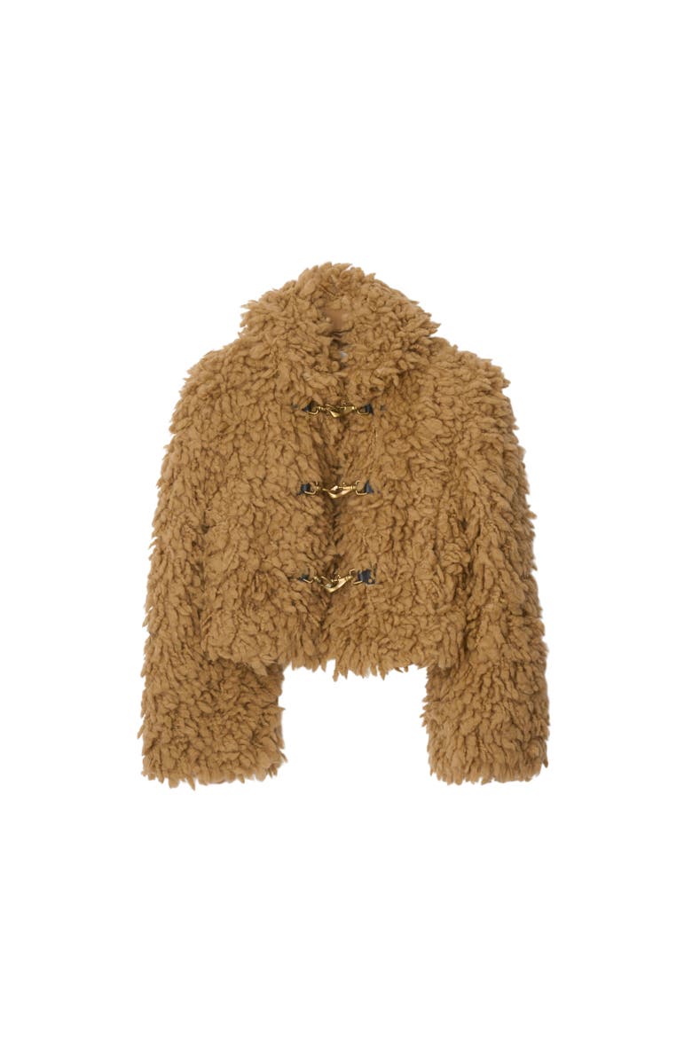 Burberry Cropped Wool Blend Fringe Jacket, Alternate, color, 