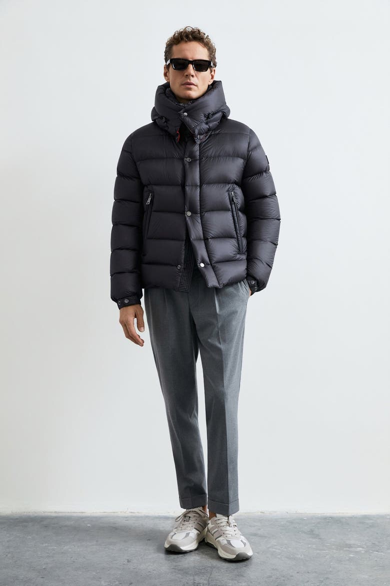 Marty Men's Goose Down Puffer Jacket With Removable Hood, Main, color, Black
