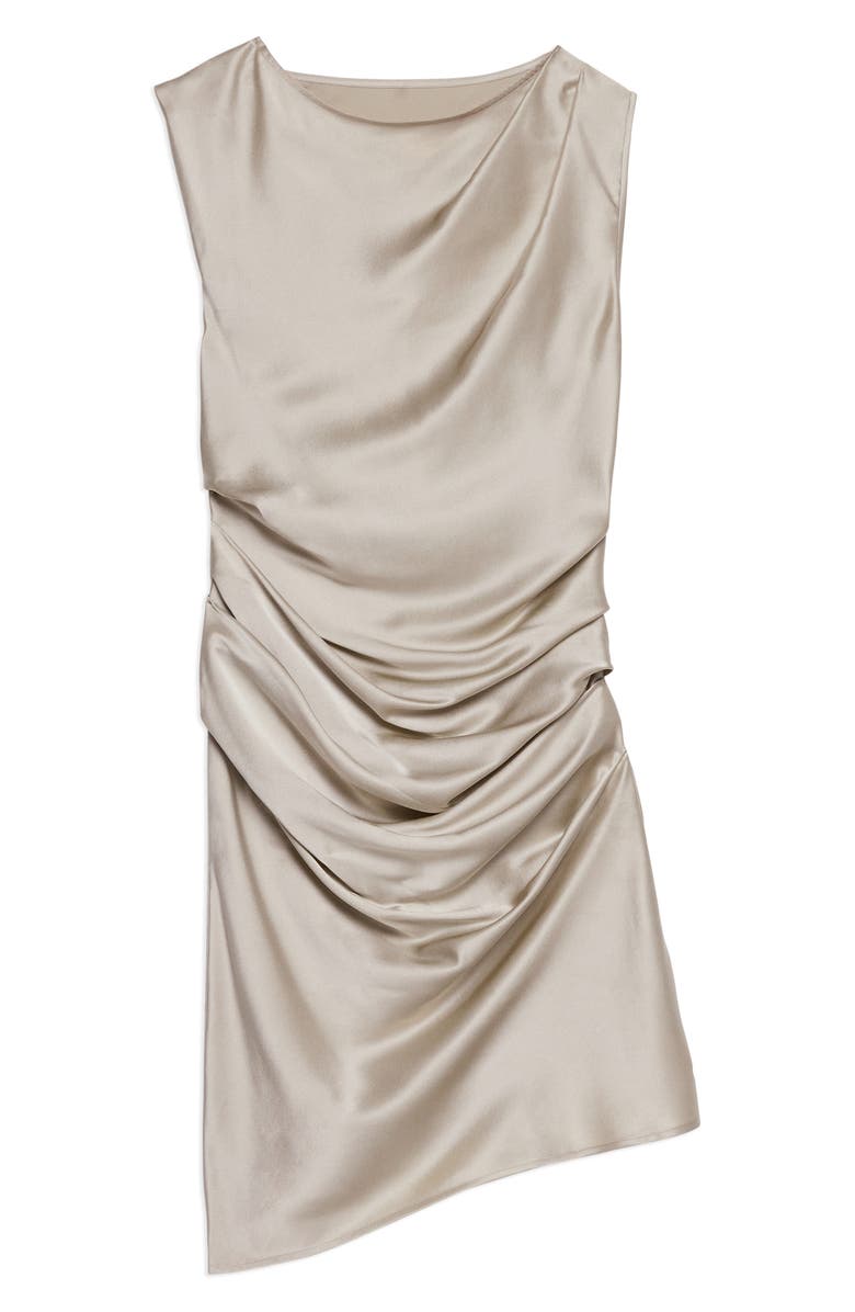 Helmut Lang Drape Sleeveless Silk Dress, Alternate, color, 