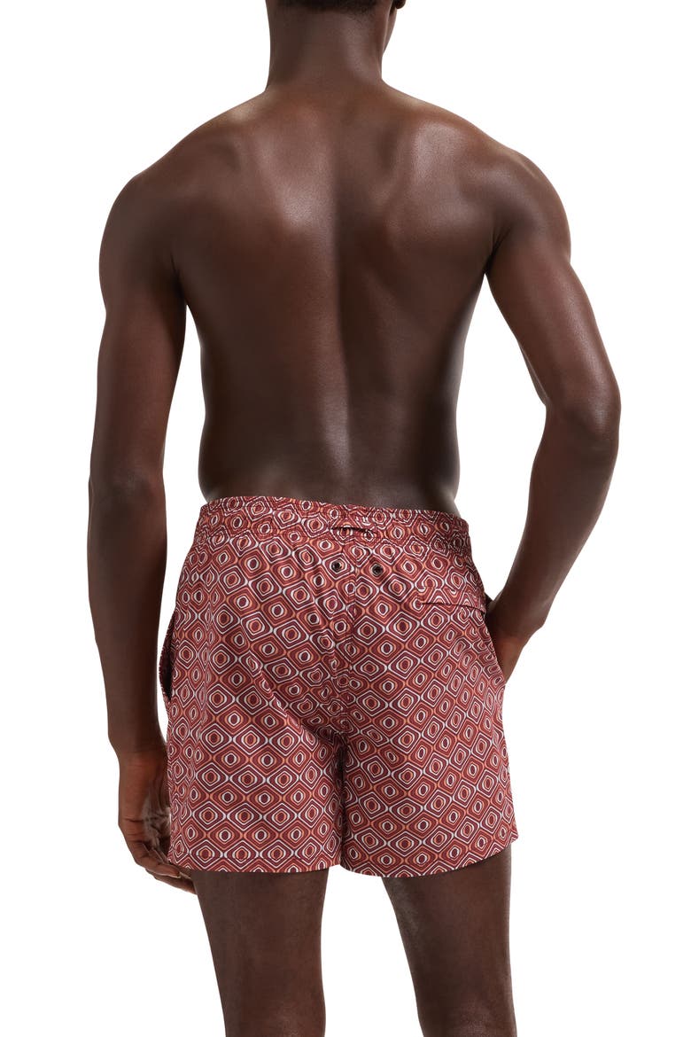 Cruz Print Swim Trunks, Alternate, color, SIENNA
