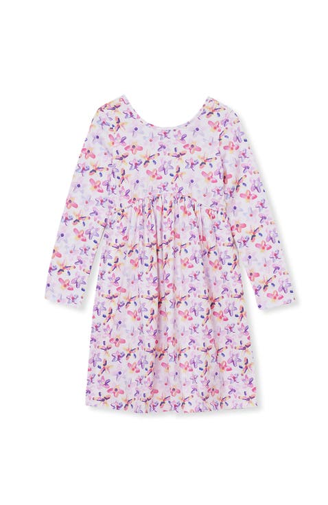 Girls Long Sleeve Gathered Waist Jersey Dress