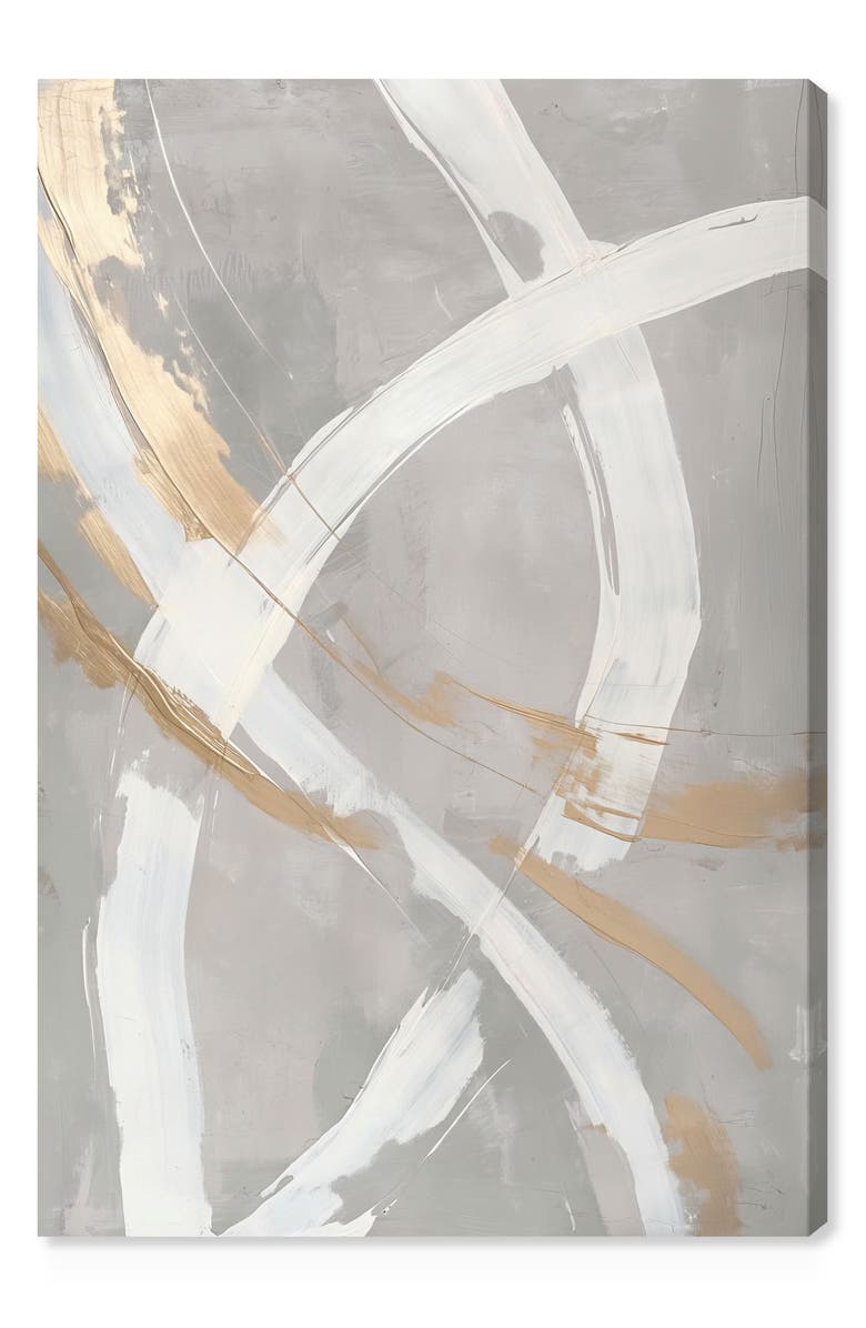 Wynwood Studio Silvered Spirals Canvas Wall Art, Main, color, Gold