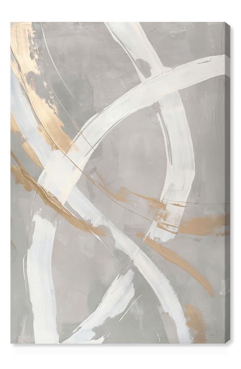 Silvered Spirals Canvas Wall Art