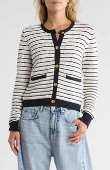 rag & bone Evelyn Stripe Organic Cotton Blend Cardigan