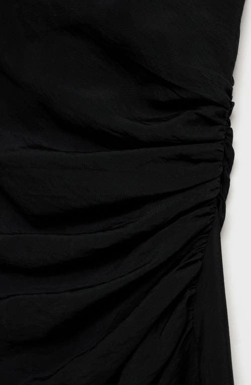 Mango Gathered Waist Detail Midaxi Dress In Black