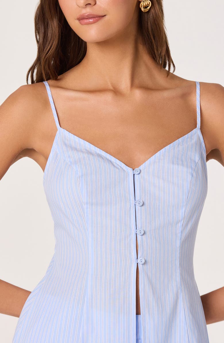 ASTR the Label Rena Longline Sleeveless Tunic, Alternate, color, Blue Pinstripe