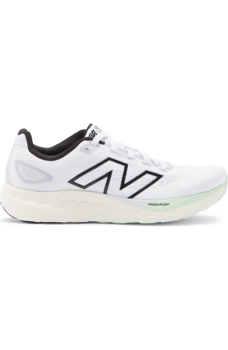 New Balance 680 Running Shoe, Alternate, color, White/ Grey Matter
