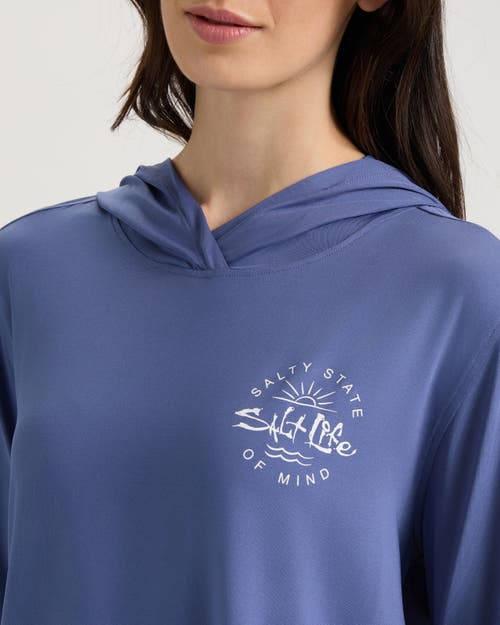 Salt Life Seaglass Bay Performance Hoodie In Purple