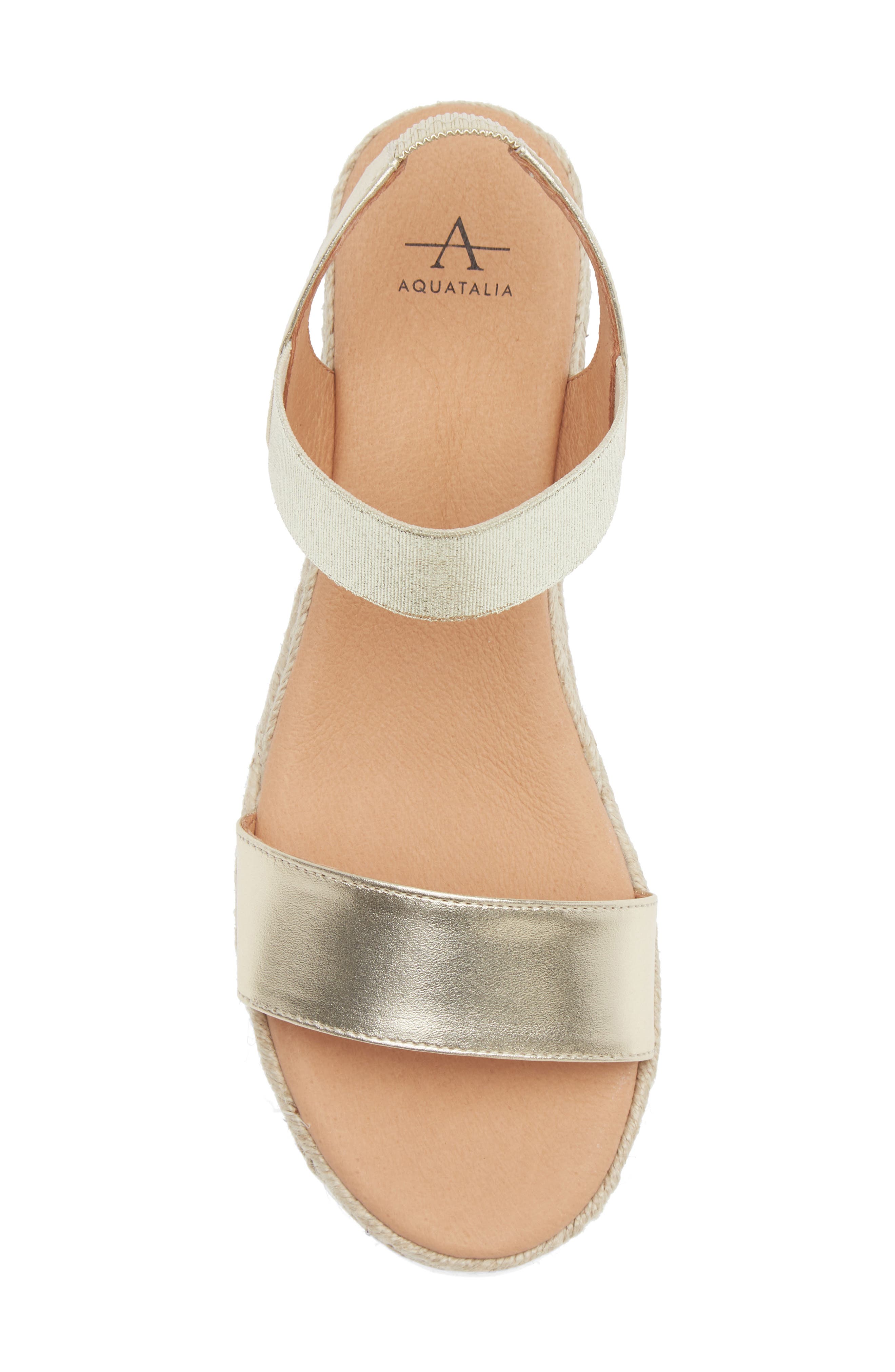 Avina Espadrille Wedge Sandal, Alternate, color, CHAMPAGNE METALLIC