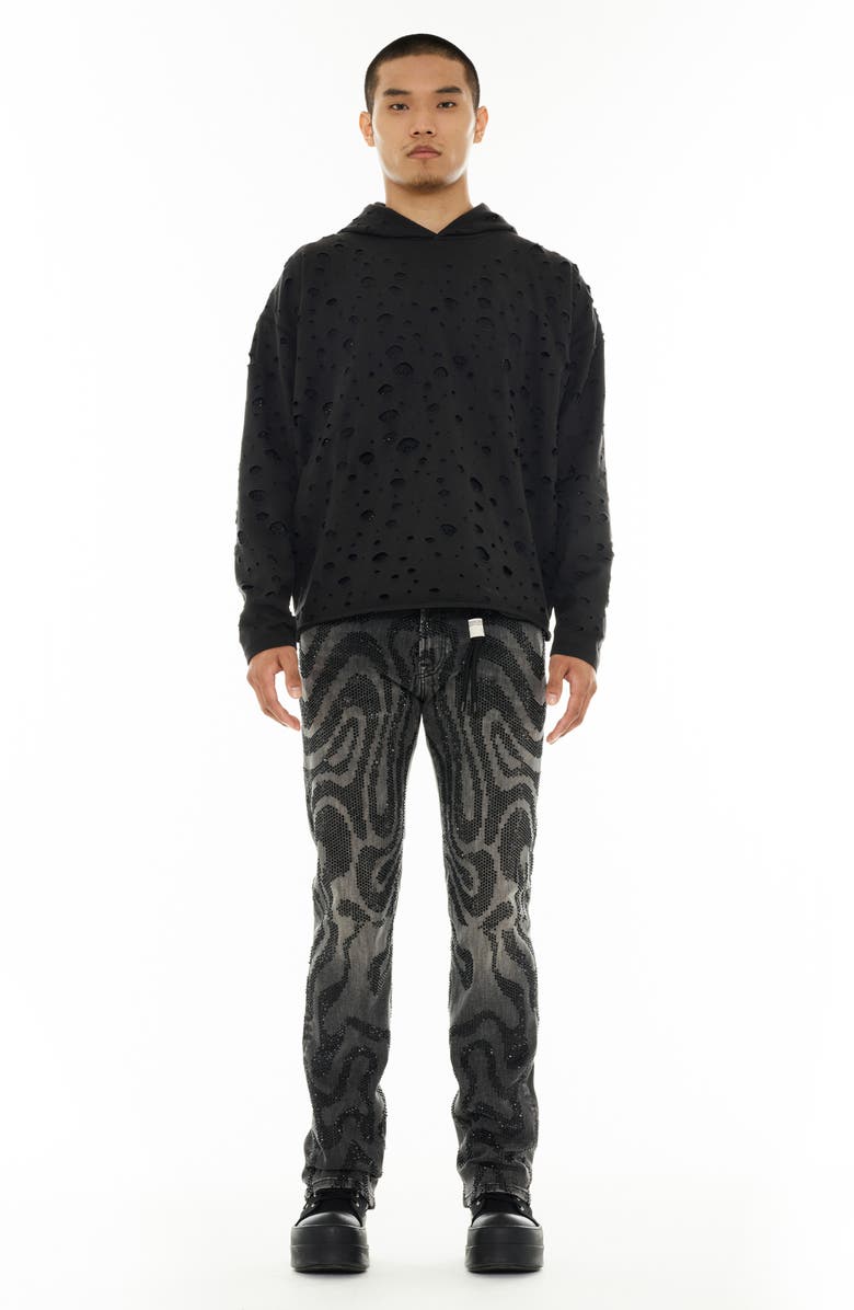 Cult of Individuality Signature Holes French Terry Pullover Hoodie, Alternate, color, 