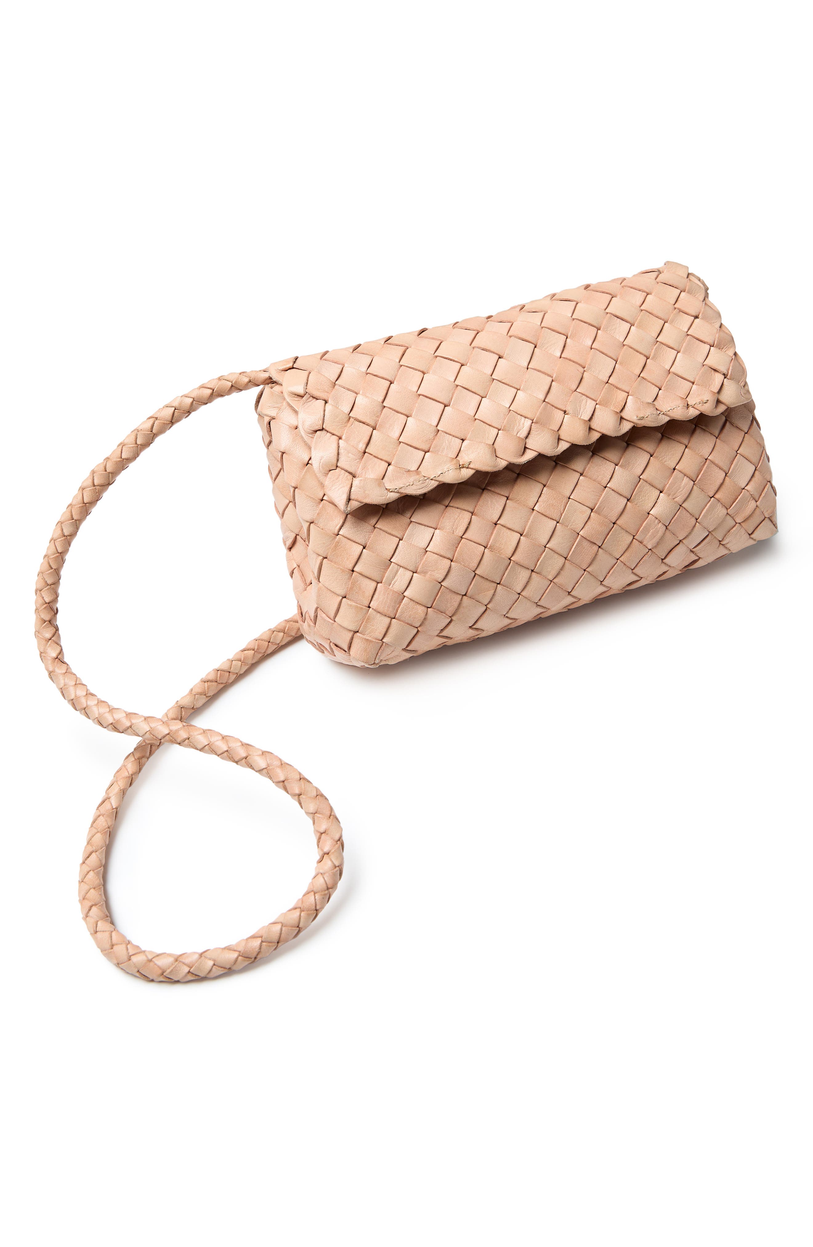 Loeffler Randall Vinnie Woven Leather Crossbody Bag, Alternate, color, Desert Sand