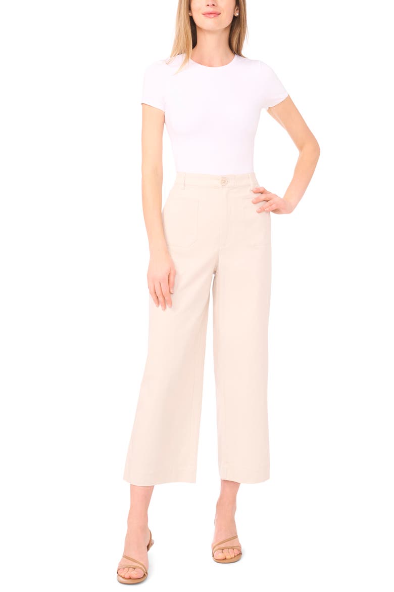 Patch Pocket Crop Twill Pants, Alternate, color, MOONBEAM