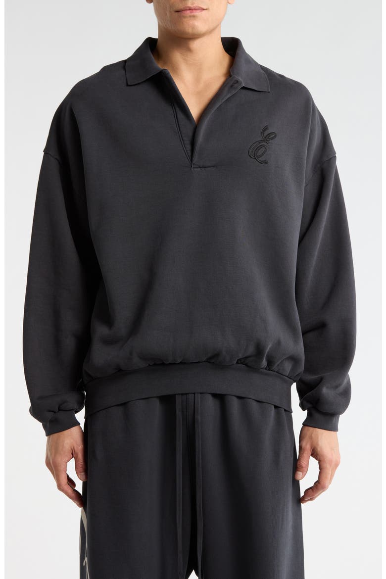 Embroidered Classic Cotton Fleece Polo Sweatshirt (Men) | Nordstrom